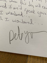 Load image into Gallery viewer, Handwritten “Turn of the Century” Lyrics (One of a Kind)