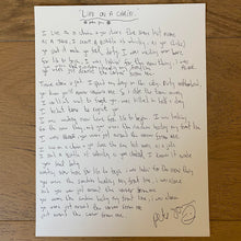 Load image into Gallery viewer, Life On A Chain, Signed, Limited edition Lyric Print