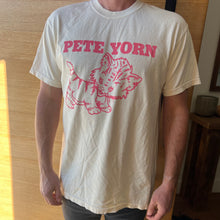 Load image into Gallery viewer, Cream/Pink Pete Yorn Kitten T-Shirt (Hand-Screened)
