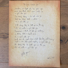 Load image into Gallery viewer, Handwritten Lyric Sheet A Girl Like You
